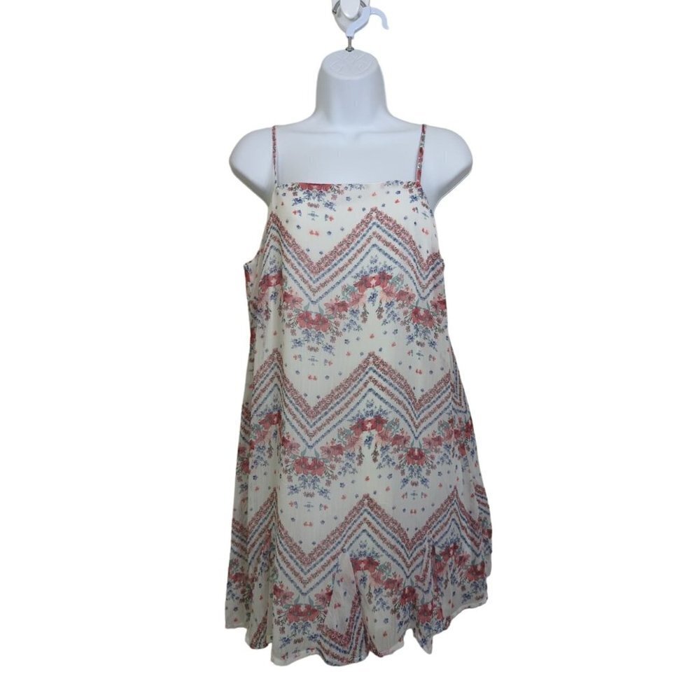 Trixxi Women's Shift Dress White & Pink floral Size M